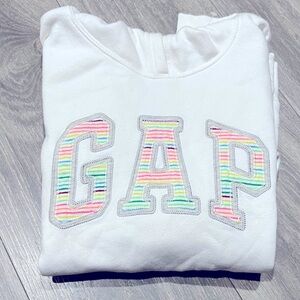 NWOT! Gap hoodie white with colorful rainbow logo. Size S